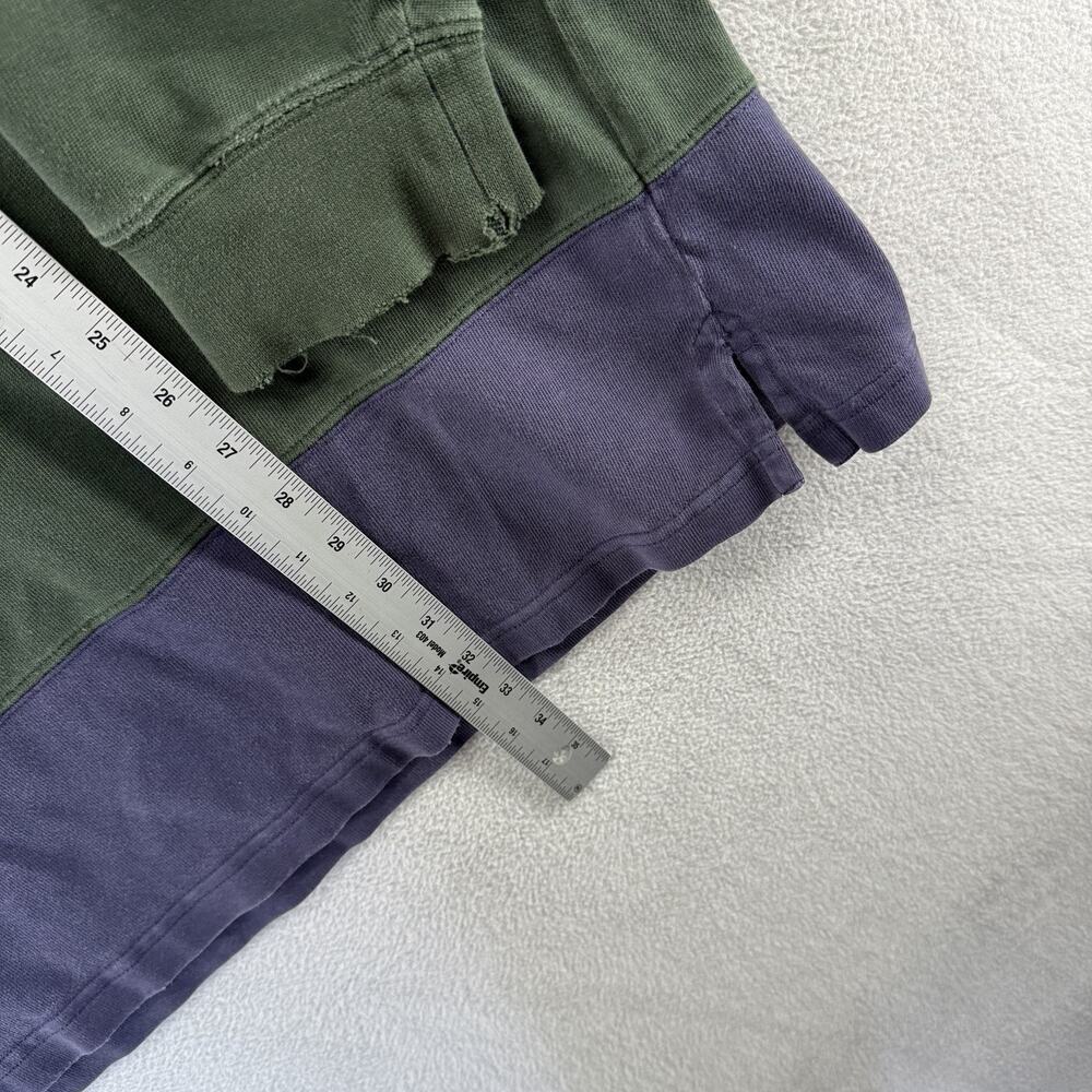 Vintage LL Bean Rugby Shirt men's XL Blue Green Colorblock Thick Distressed y2k - Picture 4 of 10